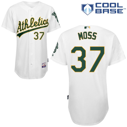 Brandon Moss #37 MLB Jersey-Oakland Athletics Men's Authentic Home White Cool Base Baseball Jersey